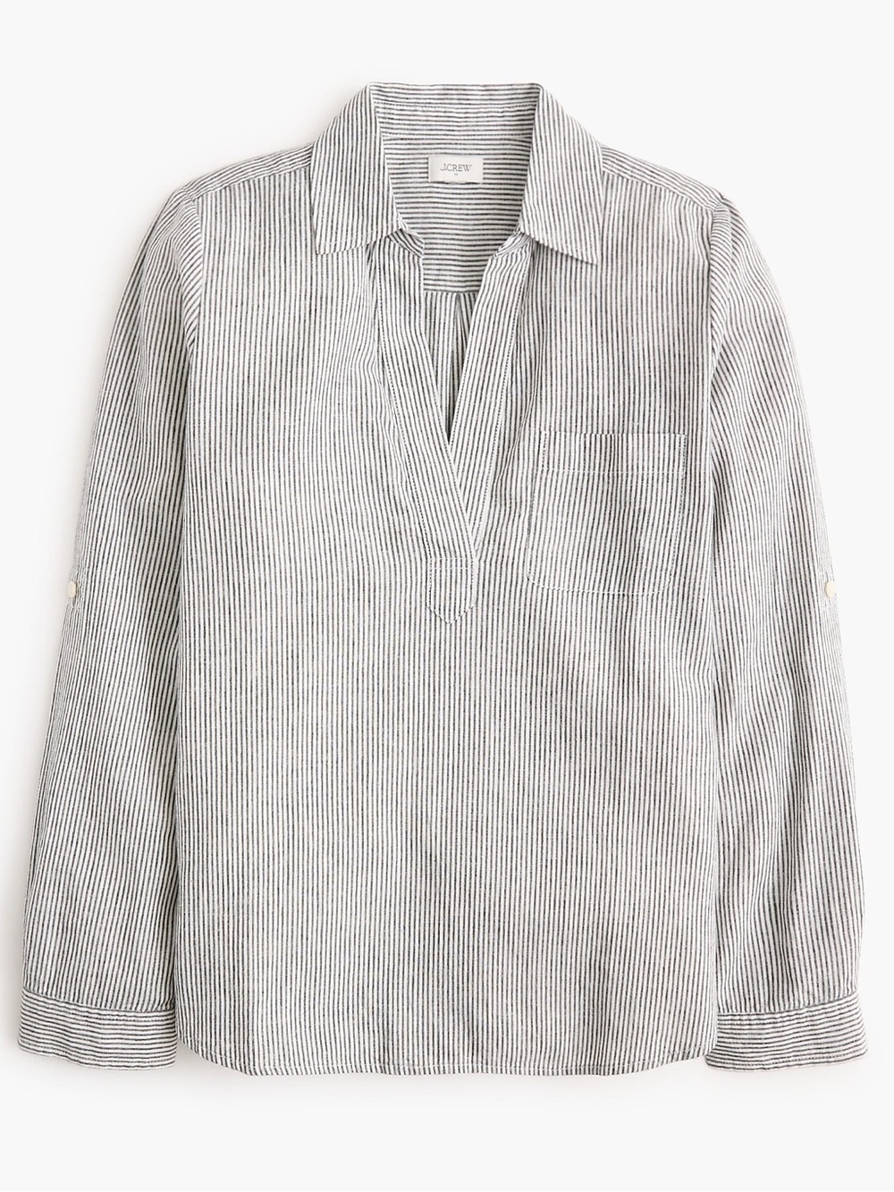 J Crew Linen Striped Buttonless Tunic • Linen & Cotton • NWOT - Picture 2 of 15